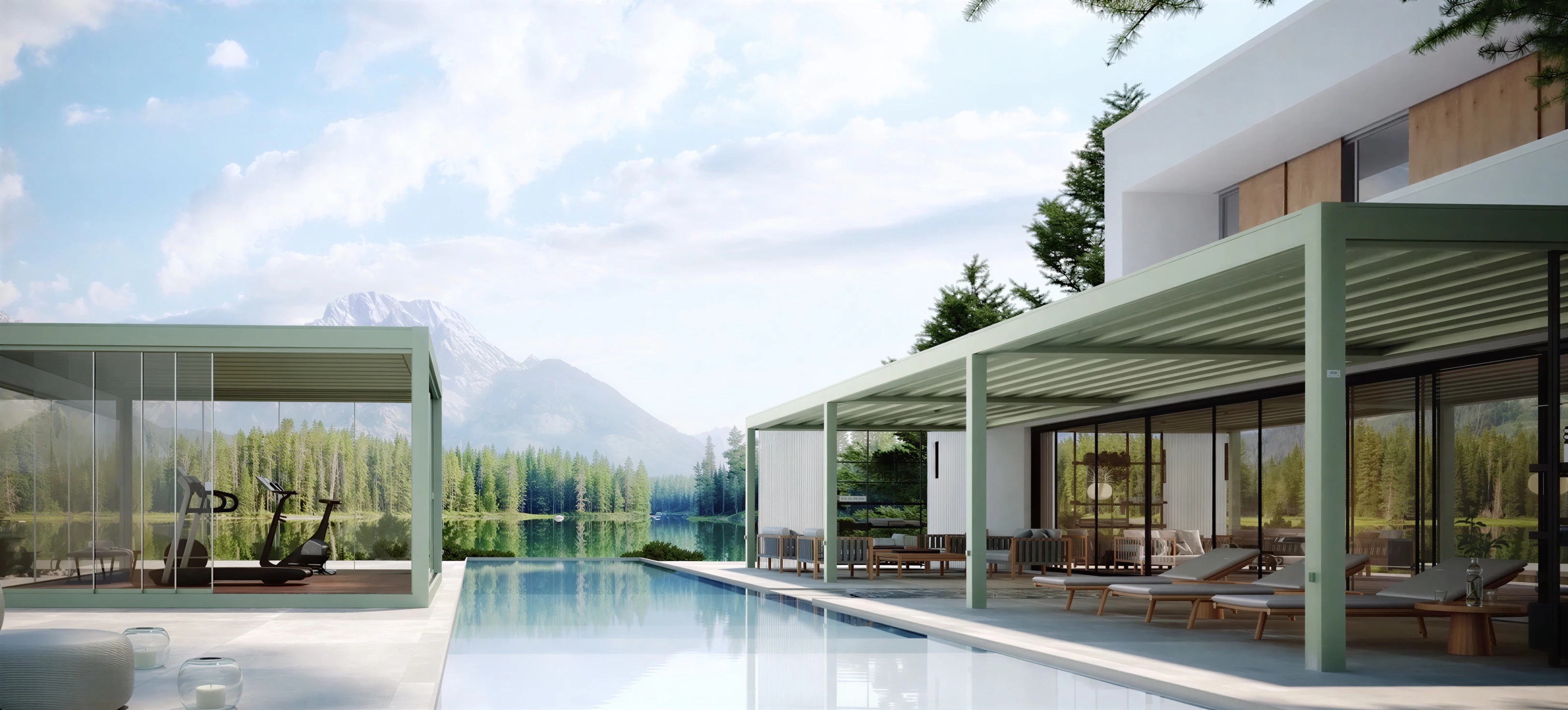 Pergole bioclimatiche e strutture per esterno: progettazione, fornitura e posa per terrazzi, giardini e spazi hospitality.